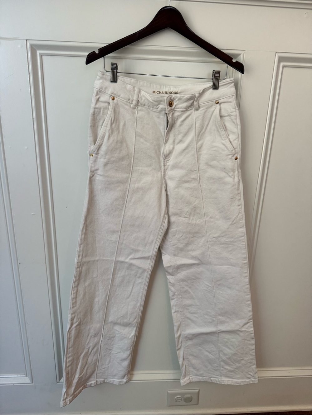 Michael Kors White Wide-Leg Jeans